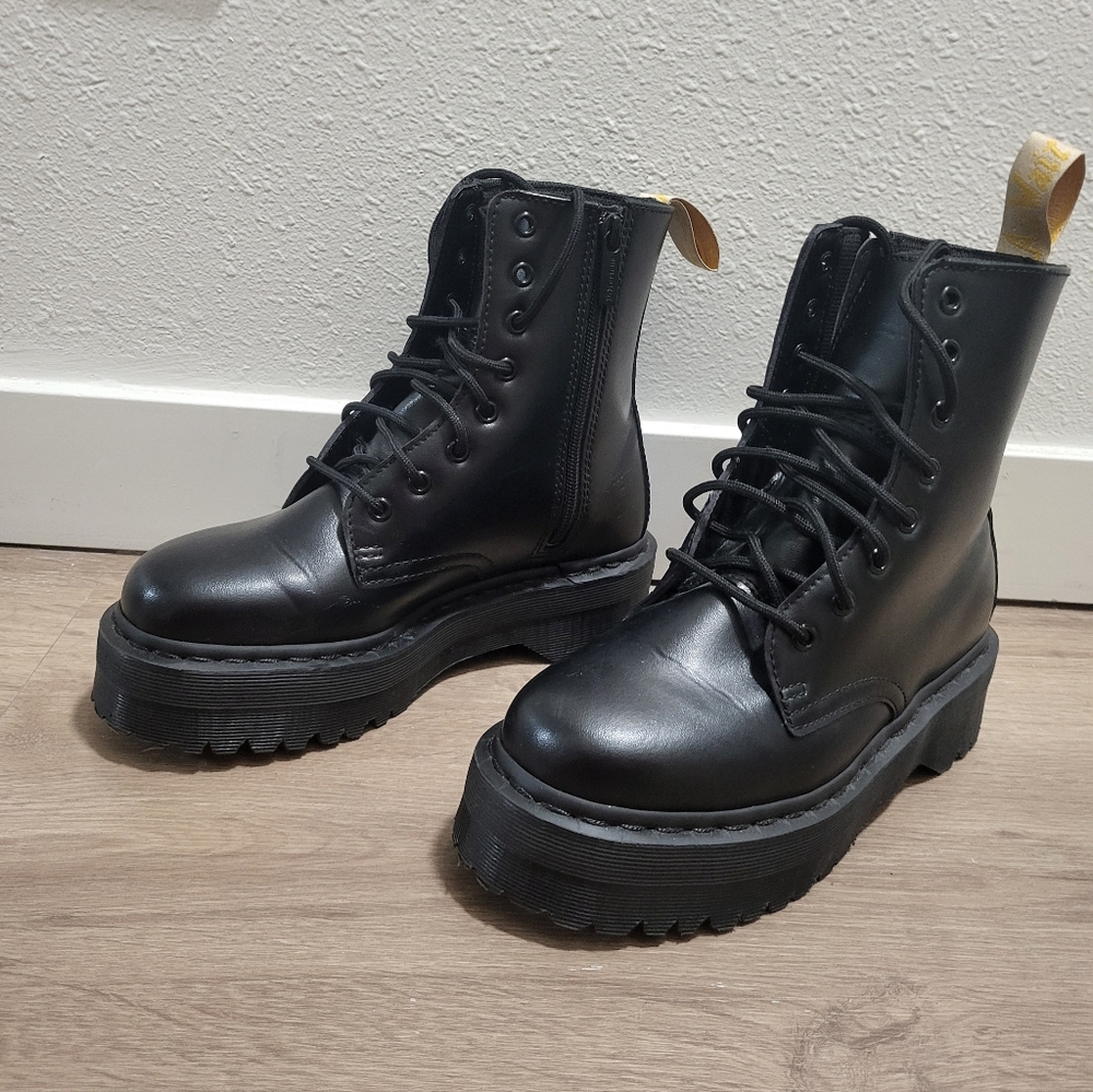 Dr. Martens Black Leather Moto Boots